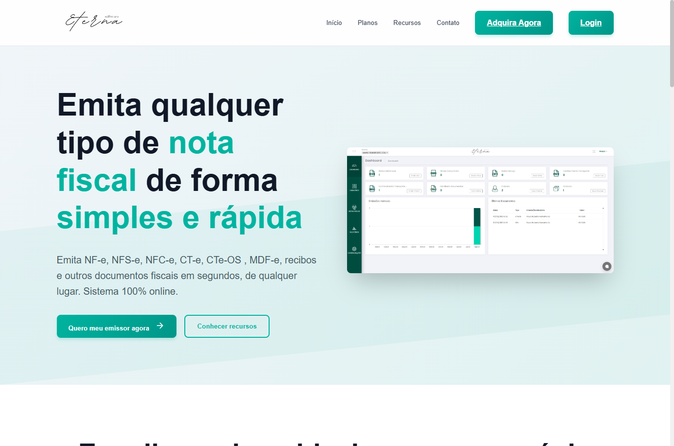 Site Eterna - Revenda de Sistema Fiscal